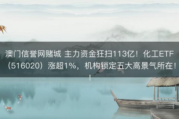 澳门信誉网赌城 主力资金狂扫113亿！化工ETF（516020）涨超1%，机构锁定五大高景气所在！