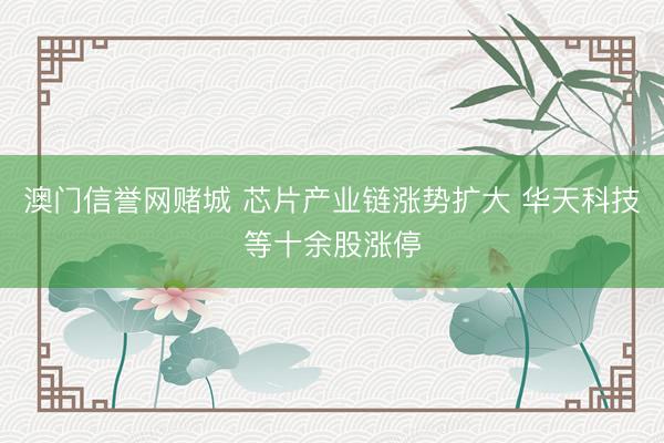 澳门信誉网赌城 芯片产业链涨势扩大 华天科技等十余股涨停