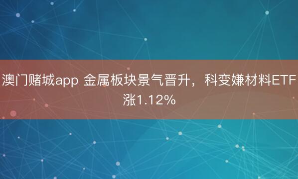 澳门赌城app 金属板块景气晋升,科变嫌材料ETF涨1.12%