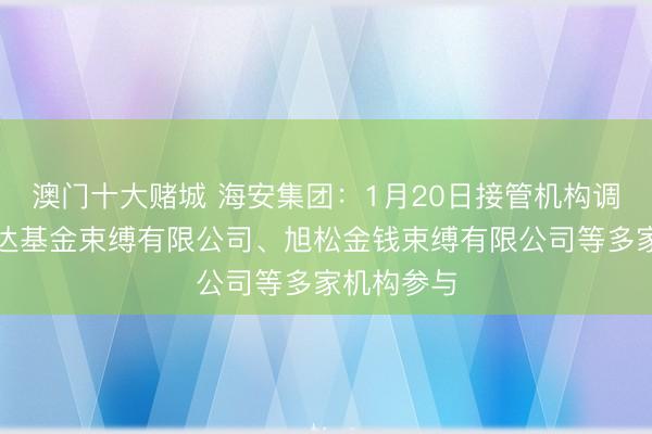 澳门十大赌城 海安集团：1月20日接管机构调研，易方达基金束缚有限公司、旭松金钱束缚有限公司等多家机构参与
