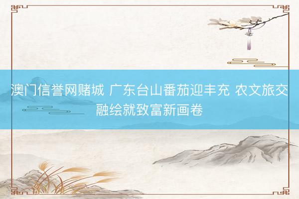 澳门信誉网赌城 广东台山番茄迎丰充 农文旅交融绘就致富新画卷