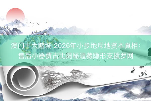 澳门十大赌城 2026年小步地斥地资本真相：售后小器费占比揭秘遁藏隐形支拨罗网