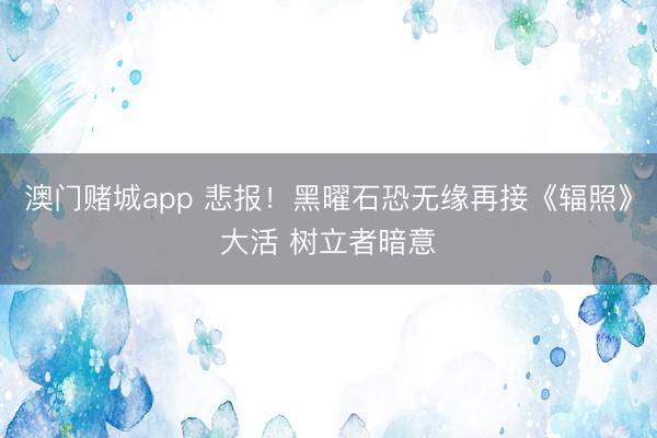 澳门赌城app 悲报!黑曜石恐无缘再接《辐照》大活 树立者暗意
