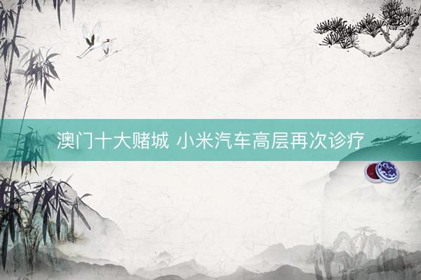 澳门十大赌城 小米汽车高层再次诊疗