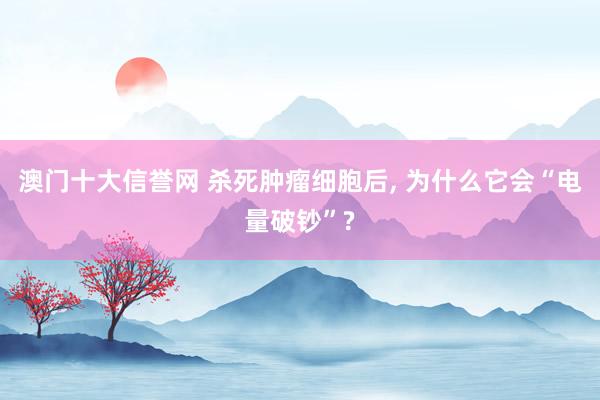 澳门十大信誉网 杀死肿瘤细胞后， 为什么它会“电量破钞”?
