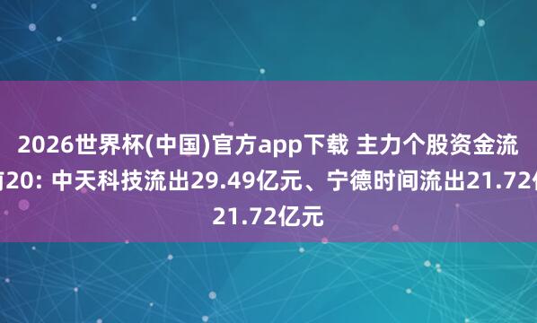 2026世界杯(中国)官方app下载 主力个股资金流出前20: 中天科技流出29.49亿元、宁德时间流出21.72亿元