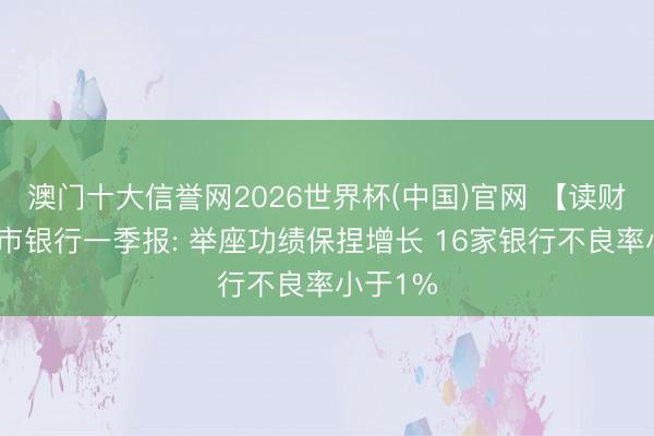 澳门十大信誉网2026世界杯(中国)官网 【读财报】上市银行一季报: 举座功绩保捏增长 16家银行不良率小于1%