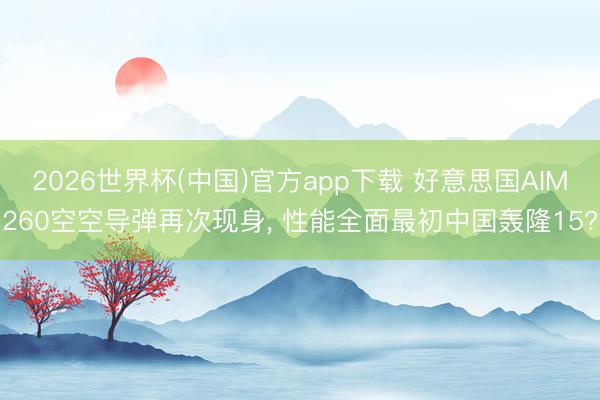 2026世界杯(中国)官方app下载 好意思国AIM260空空导弹再次现身， 性能全面最初中国轰隆15?