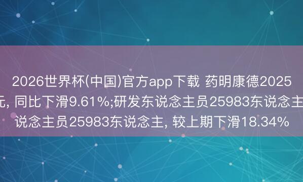 2026世界杯(中国)官方app下载 药明康德2025年研发参加11.19亿元， 同比下滑9.61%;研发东说念主员25983东说念主， 较上期下滑18.34%
