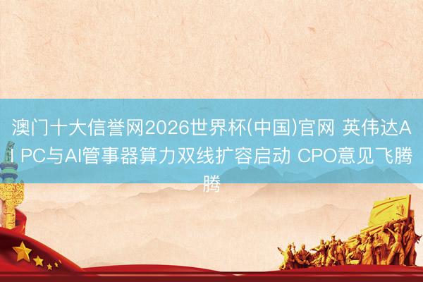 澳门十大信誉网2026世界杯(中国)官网 英伟达AI PC与AI管事器算力双线扩容启动 CPO意见飞腾