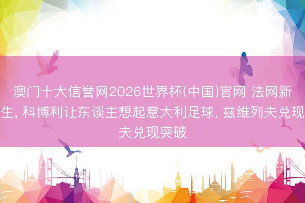 澳门十大信誉网2026世界杯(中国)官网 法网新王降生， 科博利让东谈主想起意大利足球， 兹维列夫兑现突破