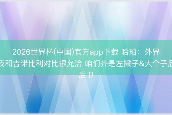 2026世界杯(中国)官方app下载 哈珀：外界将我和吉诺比利对比很允洽 咱们齐是左撇子&大个子后卫