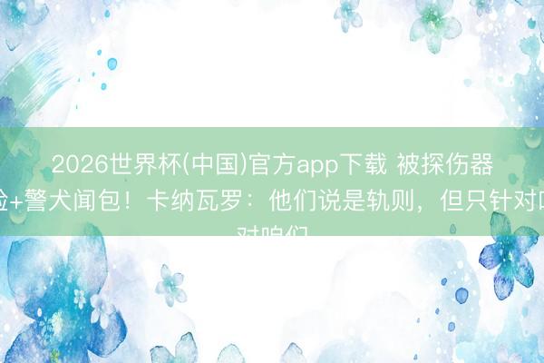 2026世界杯(中国)官方app下载 被探伤器安检+警犬闻包！卡纳瓦罗：他们说是轨则，但只针对咱们