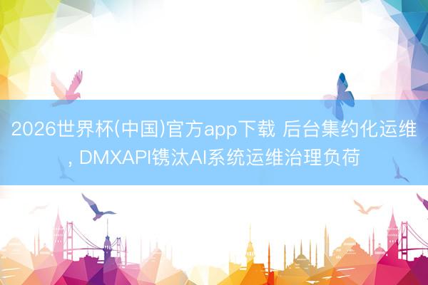2026世界杯(中国)官方app下载 后台集约化运维， DMXAPI镌汰AI系统运维治理负荷