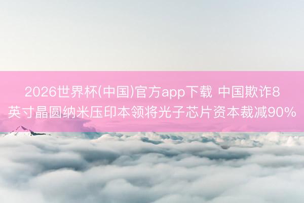 2026世界杯(中国)官方app下载 中国欺诈8英寸晶圆纳米压印本领将光子芯片资本裁减90%