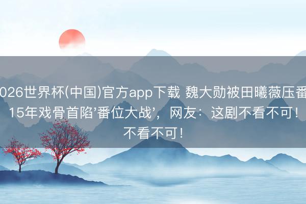 2026世界杯(中国)官方app下载 魏大勋被田曦薇压番？15年戏骨首陷'番位大战'，网友：这剧不看不可！