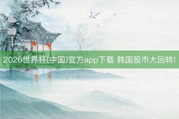 2026世界杯(中国)官方app下载 韩国股市大回转!